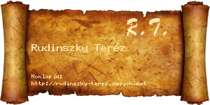 Rudinszky Teréz névjegykártya